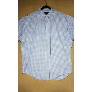 Ralph Lauren Men Blue‎ & White Striped Short Sleeve Polo Size XXL.